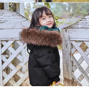 2019 šiltos žiemos naujų kailinių apykaklė su gobtuvu žemyn liemenės berniuko ir mergaitės vaikų mielas pūkų paltai vaikai viršutiniai drabužiai viršūnes ws1053