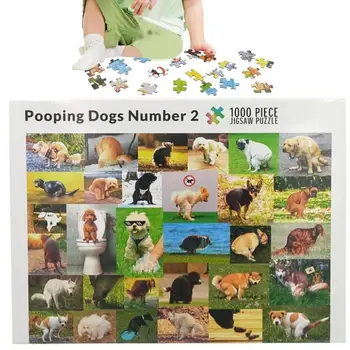 1000pcs Juokinga Pooping Šuniukai, Dėlionės, Žaislų, Vaikai, Suaugusieji Išdaiga Žaidimai Gyvūnų Aikštėje Dėlionės Vaikams, Mokymosi Žaislai