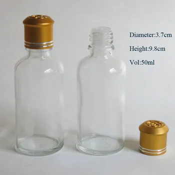 didmeninė 100vnt 50ml skaidraus stiklo buteliukas su reduktoriumi lašintuvu ir apsaugos akivaizdu, dangtelis, 50ml aišku, eterinio aliejaus butelis