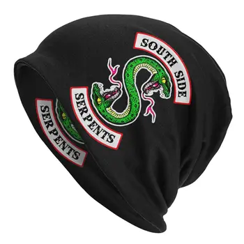 Korėjos Stiliaus Gyvatė Derliaus Riverdale Variklio Dangčio Skrybėlės Megzti Skrybėlę Derliaus Rudenį, Žiemą Skullies Beanies Skrybėlę Unisex Suaugusiųjų Šilta Kepurė