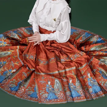 Tradicinis Kinų Hanfu Kostiumas Moterims Pavasario Originalas Ming Dinastijos Raudona Hanfu Arklių Sijonas Išskirtinį Princesė Cosplay Etape Kostiumas