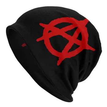 Anarchija Anarchist Kepurės Derliaus Unisex Gatvės Skullies Beanies Skrybėlę Pavasario Šiltas Šilumos Elastinga Variklio Dangčio Mezgimo Skrybėlės