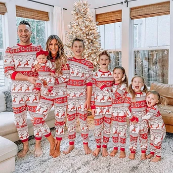 Šeimos Kalėdų Pižama Nustatyti, Motina, Duktė Tėvo Sūnus Derinti Drabužius Šeimos Išvaizdą, Aprangą Baby Girl Rompers Sleepwear Pižamos