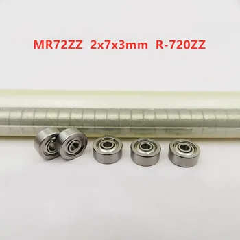 50pcs-500pcs miniatiūriniai rutulinis guolis MR72ZZ 2x7x3mm R-720ZZ rutuliniai guoliai su giliais MR72 MR72Z MR72-2Z 2*7*3 mm modelis guolis