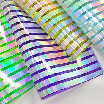 Skaidri Juostelė Holograma Vaivorykštės spalvų Vaivorykštė Dirbtiniais PU Sintetinės Odos Lazerio 