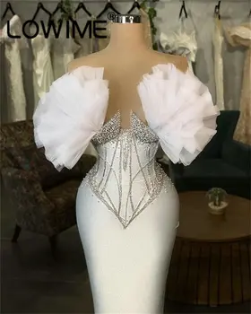 Elegantiškos Stebėjimo Undinė Satino Vakaro Suknelės 2023 Ilgas Elegantiškas Ruffles Dienos Naktį Šalies Chalatai Ypatinga Proga Moterims Dėvėti