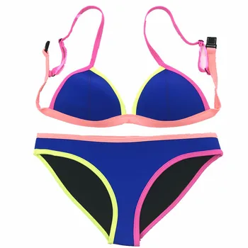 CHING YUN bikini 2019 Stiliaus maudymosi kostiumėlį push up maudymosi kostiumėlis moterims maudymosi kostiumėliai paplūdimio Neopreno Kontrasto susiuvimo maudymosi kostiumėlį SC006