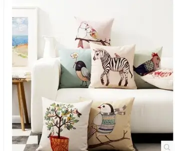paukščiai/zebra/žiedų pagalvėlė padengti sofa juosmens užvalkalas mesti pagalvių užvalkalus už nugaros pagalvėlės namų dekoro
