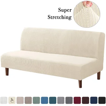 Universalus Armless Sofa-Lova Padengti Lankstymo Šiuolaikinės sėdynių užvalkalai ruožas apima pigūs Sofos Raštas Elastinga Futonas Spandex Dangtis