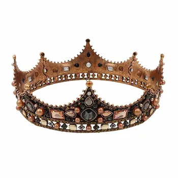 HG214 Europos Klasikinis Baroko Rūmai karalienės karūnos tiara lydinio mados perlų turas nuotakos vinjetė vestuvių hairpiece už nuotaka