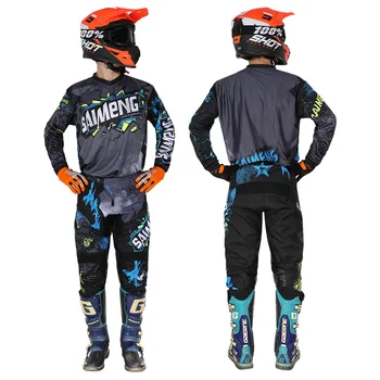 NAUJAS 2022 SAIMENG LENKTYNIŲ MX Kelnes Ir Džersis Motokroso Jersey Nustatyti Vyrų motokroso apranga Dirt Bike Combo Lenktynių Kostiumas