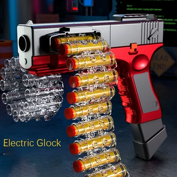 Elektros Glock Minkšta Kulka Žaislas Pistoletas, Putų Purškimo Žaislas Putų Lėkti Sprogimo Teroristas Oro Pistoletas su Duslintuvas Vaikams ir Suaugusiems