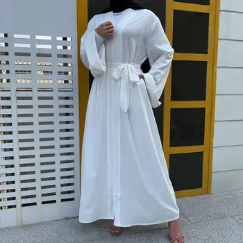 atidaryti abaja dubajaus moterų musulmonų suknelė siuvinėjimo kaftan turkijos drabužių nėriniai-up big swing ilgas chalatas, islamas caftan marocain abayas