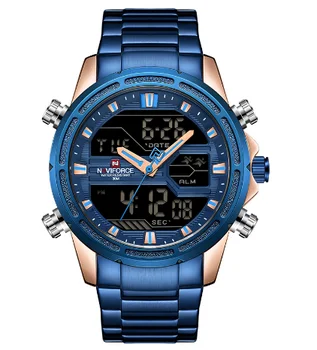 NAVIFORCE Prabangos Prekės, vyriški Sportiniai vyriški Kvarciniai Laikrodžiai LED Skaitmeninis Žiūrėti Visą Vyrų Karinės Plieno Riešo Žiūrėti