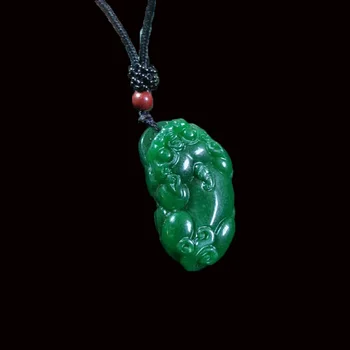Natūralaus Green Jade Iaks Xiu Jade Pakabukas Papuošalai Pasisekė Exorcise blogio dvasia Laimingas Amuletas Pakabučiai Jade Fine Jewelry