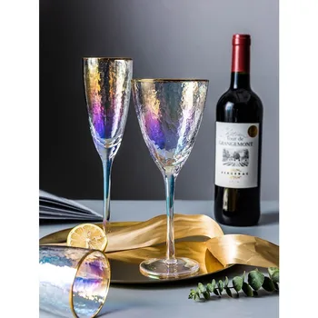 Spalvinga Jonų Aukso Krašto Kristalų Goblet Martini Vyno Taurė Romantiška Vakarienė Žvakių Šviesoje Vestuvių Šampanas Fleitos Stiklines Alaus Bokalas