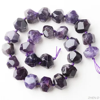 ZHEN-D Natūralių Akmenų Ametistas Nereguliarus Briaunotas Kubas Karoliukai Violetinė Crystal 