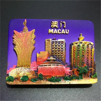 Aukštos Kokybės Plastikas, Rankų Darbo Macau, Kinija, Šaldytuvo Magnetų Pasaulio Kelionių Turizmo Suvenyrai, Šaldytuvas Magnetiniai Lipdukai