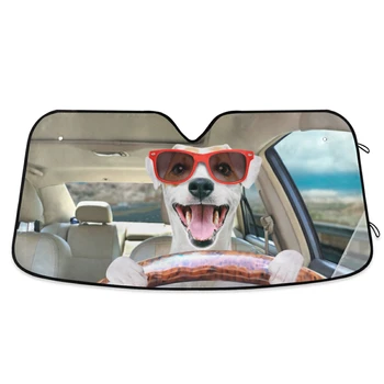 Juokingas Mielas Šuo Vairuotojo Automobilį Šildomas priekinis Stiklas Saulės Pavėsyje, Sulankstomas UV Spindulių, Saulės Skydelis Raštas skėtį nuo saulės Išlaikyti Jūsų Transporto priemonės Cool