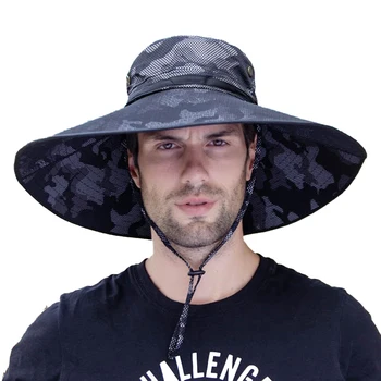 Saulės skrybėlę vyrų vasaros kamufliažas lauko Skydelis Bžūp kelionės apsaugos nuo saulės pėsčiųjų skrybėlę vyrų kvėpuojantis didelis pastoge žvejybos kibiro kepurę