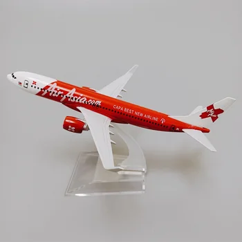 16cm Metalų Lydinio, Raudona Air Asia Airlines B737 Diecast Lėktuvo Modelis Asia 