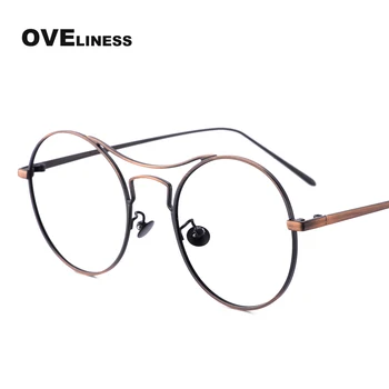 Retro mados akiniai rėmeliai vyrų, moterų Optinis Kompiuteris Trumparegystė Recepto akinius Metalo Visą Spectaclesn akinių rėmeliai 2021