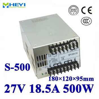 LED maitinimo šaltinis 27V 18.5 100~120V/200~240V AC įvesties vieno išėjimo impulsinis maitinimo šaltinis 500W 27V transformatorius