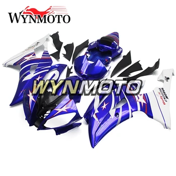 Balta Mėlyna ABS Įpurškimo Plastikų Purvasargiai, Skirtas Yamaha YZF R6 2008 Metai - 2015 M. Motociklas Visiškai Lauktuvės Rinkinys Dangčiai
