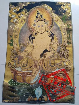 36 colių Tibeto Šilko siuvinėjimo Nepalas huang caishen Buda Tangka Thangka Paveikslų šeimos sieną puošia freskos
