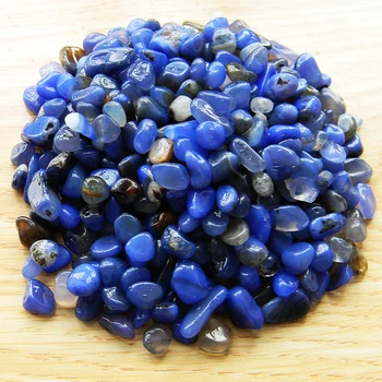100g 9-25mm MĖLYNAS Agatas, mažų krito, birių akmenų paketas sky blue white gydymo