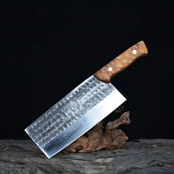 Pjaustymo peilis Longquan namų virtuvės peilis aštrus chef peilis rankų darbo atidaryti peilis peilis su grietinės medienos rankena
