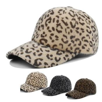 Rudens ir Žiemos Mados Leopard Sutirštės Beisbolo kepuraitę Lauko Šiltas ir Laisvalaikio Bžūp Skrybėlės Moterims Kpop vyriškos Kepurės Kepurės