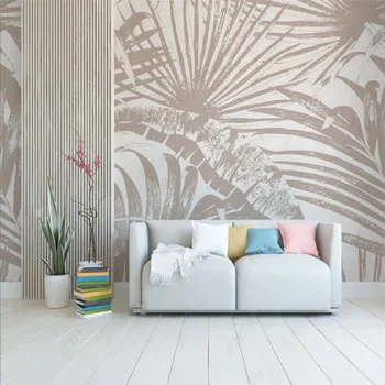 Šiaurės ranka-dažytos lengvas ir elegantiškas tropinių augalų tapetai, namų dekoro užsakymą sienų tapetai miegamojo puošimas sienos popieriaus