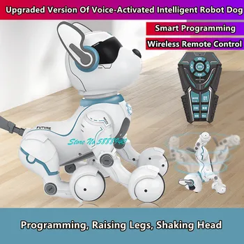 Smart Balso Nuotolinio Valdymo Robotas Šuo Gyvūnų 2.4 G Pėsčiomis Programavimo Šokių Pažangios Interaktyvios Mokymo RC Robotas Šuns Žaislas