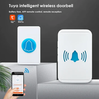 Tuya Smart Doorbell Wifi Bevielio ryšio Žiedas Doorbel savaeigis Mygtukas Vandeniui Varpeliais Smart Gyvenimo Kontrolės Aleax Durų Bell Rinkinys
