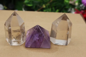 175 gramai balto krištolo kvarco kristalų strypai + healing zijin piramidės