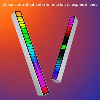 Naujas LED Muzikos Ritmą Naktį Šviesos RGB Garso aktyvuotas Ritmas, Aplinkos Atmosferą Lempos APP Kontrolės Spalvinga Baras Automobilio Namų Dekoro