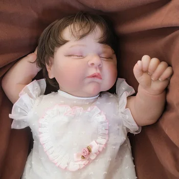 NPK 50CM Reborn Baby Girl Minkštas Kūno Persikai Lėlė su 3D Odos Kelių Sluoksnių Tapyba su Matomas Venų Minkštos Lėlės
