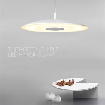 LED ateityje paprastas baltas pakabukas lempa, konferencijų salė, restoranas studijų kambario Apšvietimo apvalus Pakabukas Žibintas,AC110-240V