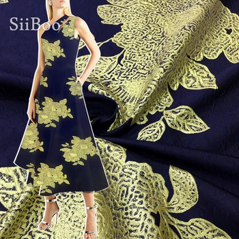 Siiboo aukso gija, metallic žakardo audinio pavasarį, rudenį moterų suknelė tinka švarkas elegantiškas iškilumo tejido tissu sp6585