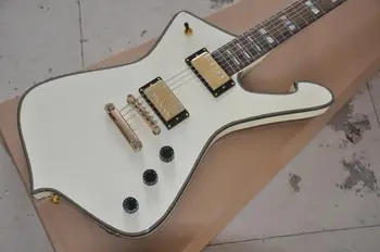 Vartotojo baltos spalvos specialios formos Elektrinė Gitara raudonmedžio fingerboard pearl shell apdaila sandėlyje 62