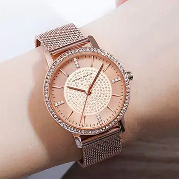 Hannah Martin Moterų Žiūrėti HM-1074 Paprastos Konstrukcijos Lady Kvarciniai Laikrodžiai Plieno Dirželis Diamond Prabangus Elegantiškas moteriški Laikrodžiai