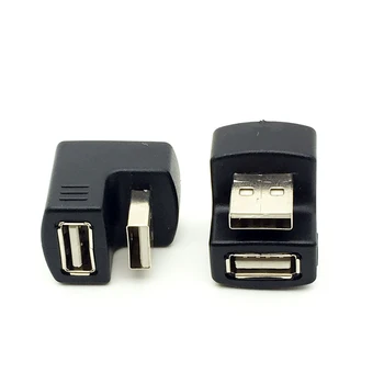 1pcs Aukštyn arba žemyn Dešinę Kampu 90 laipsnių 180 laipsnių USB 2.0 A male į moterų, vyrų ir moterų konverteris adapteris jungtis