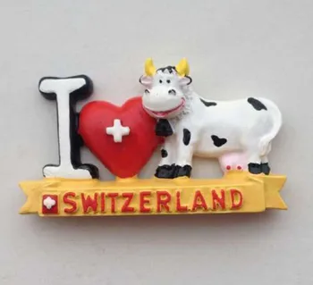 Karšto Pardavimo Ranka-dažytos Mielas Šveicarija Karvių 3D Šaldytuvas Magnetai Turizmo Suvenyrai, Šaldytuvas Magnetiniai Lipdukai Namų Dekoro
