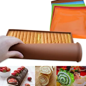 1pc Non-stick Silikoninės Orkaitės Kepimo Kilimėlis Kilimėlis Kepimo Macaron Torto Padas Šveicarijos Roll Trinkelėmis Bakeware Kepimo Įrankis Tortas Roll Kilimėlis