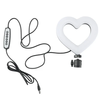 JABS 6Inch LED Selfie Šviesos Žiedas Su Trikojo, Telefono Laikiklis, USB Pritemdomi Fotografijos Ringlight Makiažo Gyventi