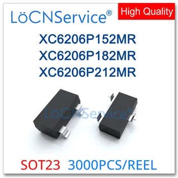 LoCNService 3000PCS SOT23 SOT23-3 250mA XC6206P152MR XC6206P182MR XC6206P212MR, Pagaminti Kinijoje, Aukštos Kokybės