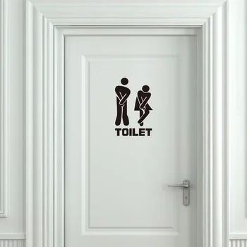 Lipdukai WC Modelis Tualeto Sienų Lipdukai Unikalus Reikmenys Nuimamas Vinilo Decal Freskos Kūrybos Skalbimo Kambario Durys Kawaii