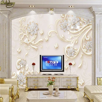 beibehang Užsakymą Foto Tapetai Didelis Sieninis Siena Lipdukas Europos Stiliaus Žvaigždės Jade Gėlių 3D Reljefo Sienos Fone