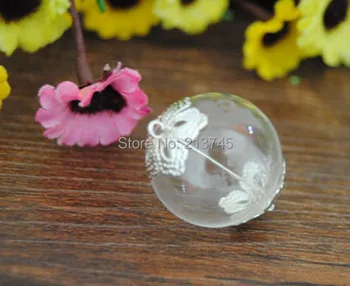 Nemokama laivas! 2014 naujo 100sets/daug 20mm ( dvigubai skylė ) apvalaus stiklo globe & gėlių bžūp& eye pin rinkinys (ne užpildas) stiklo buteliukas buteliukas